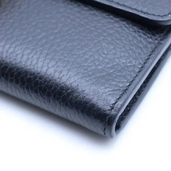 Gucci Interlocking Wallet Card Case Black Leather Gold - Picture 6 of 6